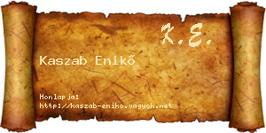 Kaszab Enikő névjegykártya